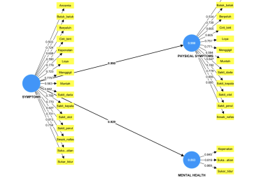 Confirmatory factor analysis model using partial least square-structural equation modelling (PLSSEM) approach for the CO-19_QoL Questionnaire